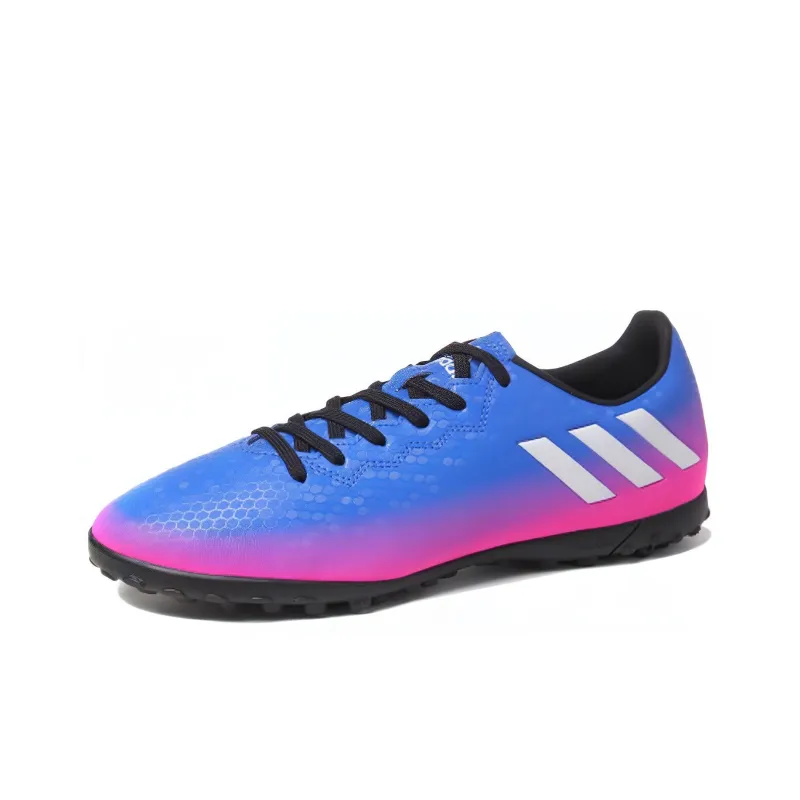 Adidas TF Rubber Broken Studs Wear-Resistant Slip-Resistant Soccer Shoes Men's Blue Pink-2