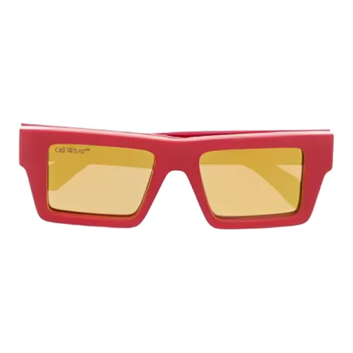 OFF-WHITE Acetate Irregular Shape Sunglasses Women's Red