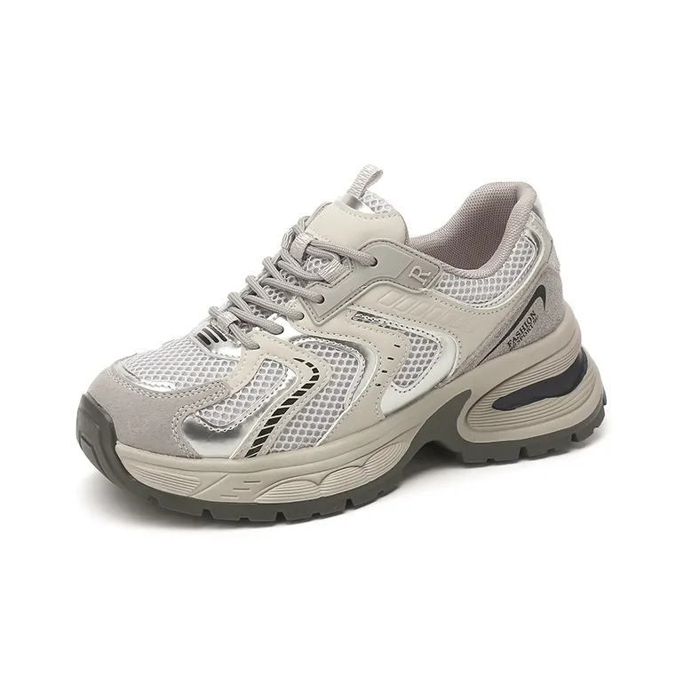 Jin Baichuan Breathable Lightweight Height Increasing Mid-Top Chunky Sneakers Women's-1