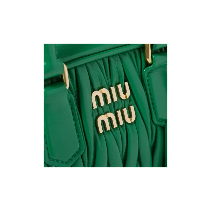 MIU MIU Matelassé Soft Sheep Leather Shoulder Bag, Crossbody Bag, Handbag Women's Mango-3