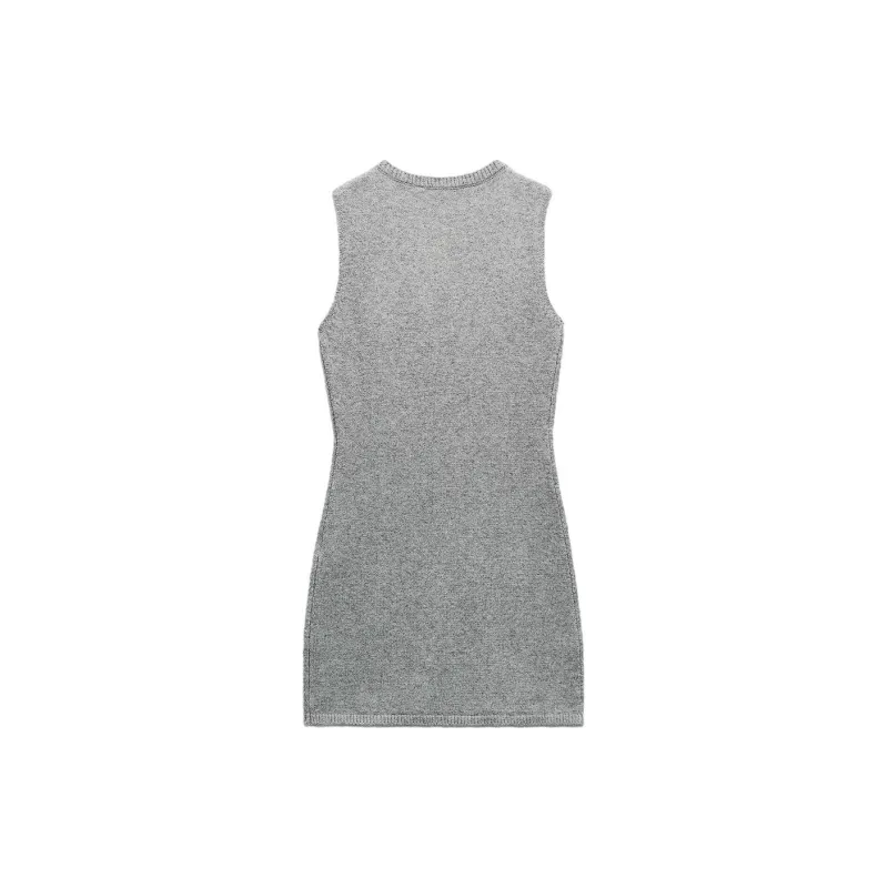 ZARA Sleeveless Dress Women's Medium Gray-1