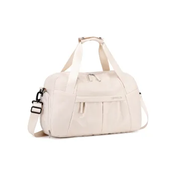 ZUOFEIFAN Nylon Fabric Travel Bags Gym Bags Large Size Women's Beige Black/Vintage Pink