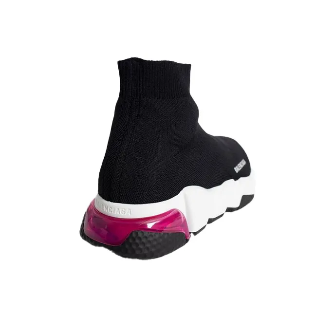 Balenciaga Speed Trainer Clear Sole Black Red Women's-2