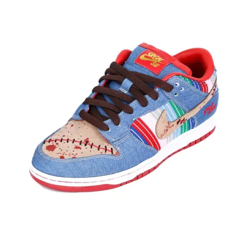 Nike Dunk High Casual Shoes Men Low-Top Blue Brown Red