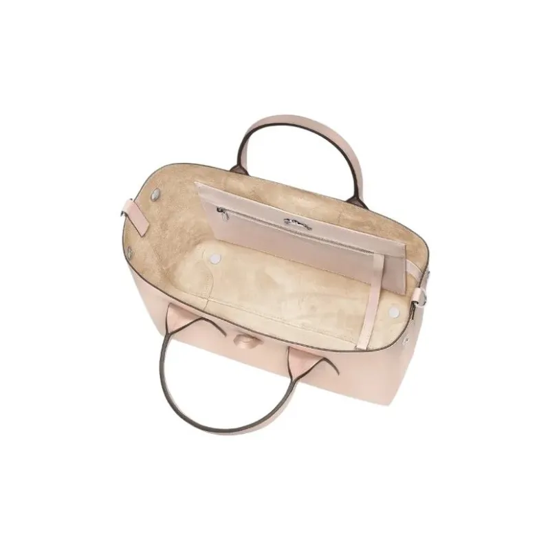 LONGCHAMP Roseau Cow Leather Big Bag Shoulder Bag Crossbody Bag Handbag Medium Size Women's Light Pink-3