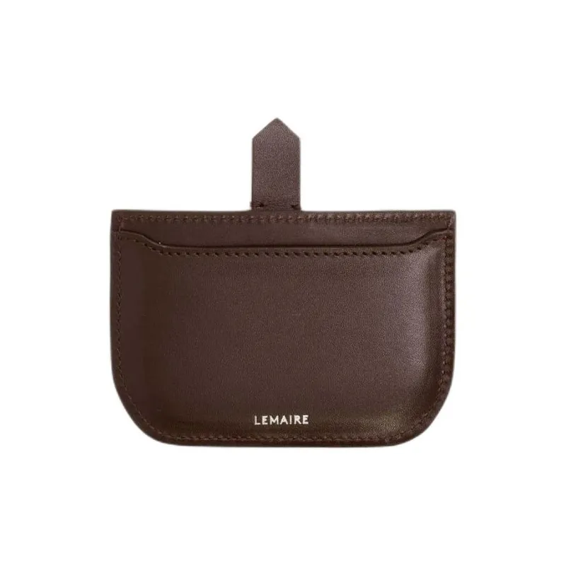 Lemaire Calfskin Card Holder Women's Dark Brown-0