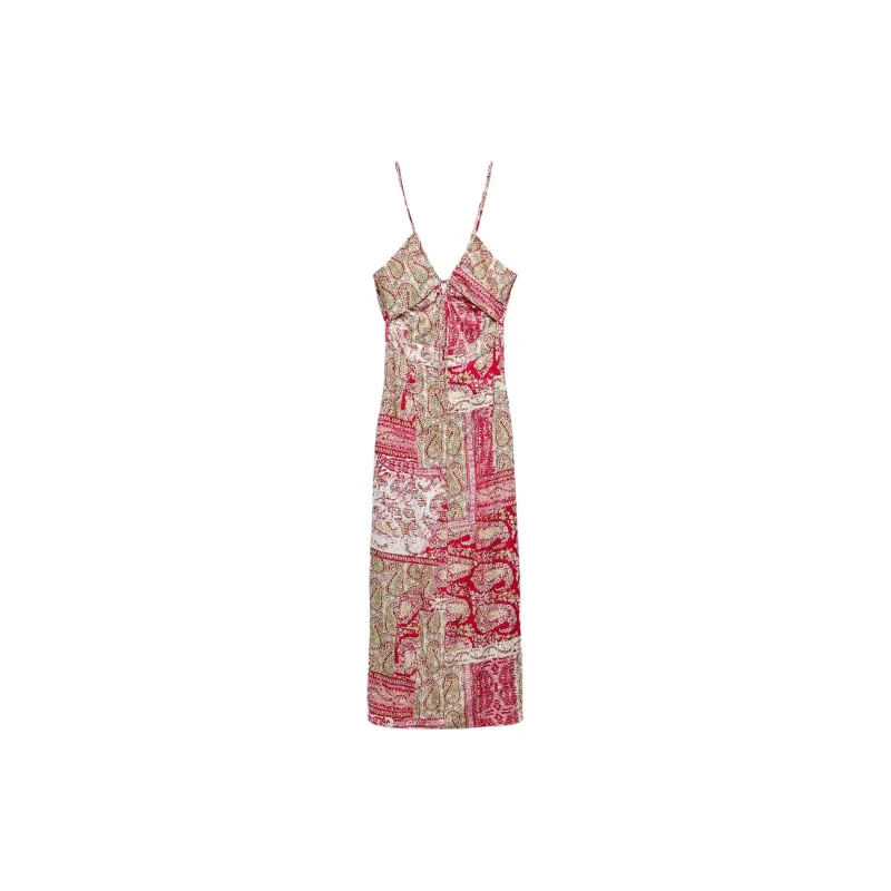 ZARA Slip Dresses Women's Red-1