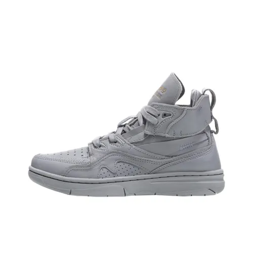 LiNing Non slip Lightweight High Top Vintage Basketball Shoes Women's Gray