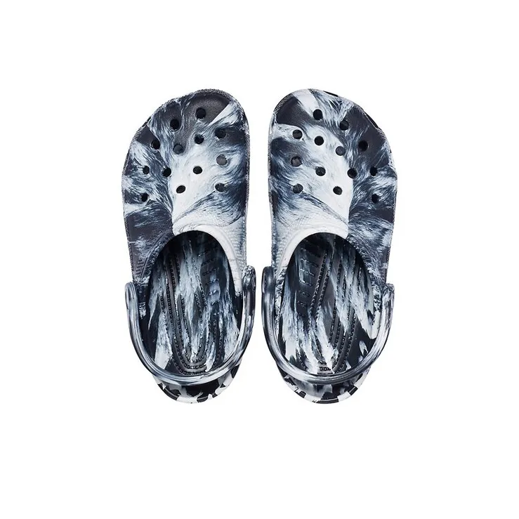 Crocs Beach Marble Unisex Black White Sandals 'Black White'-3