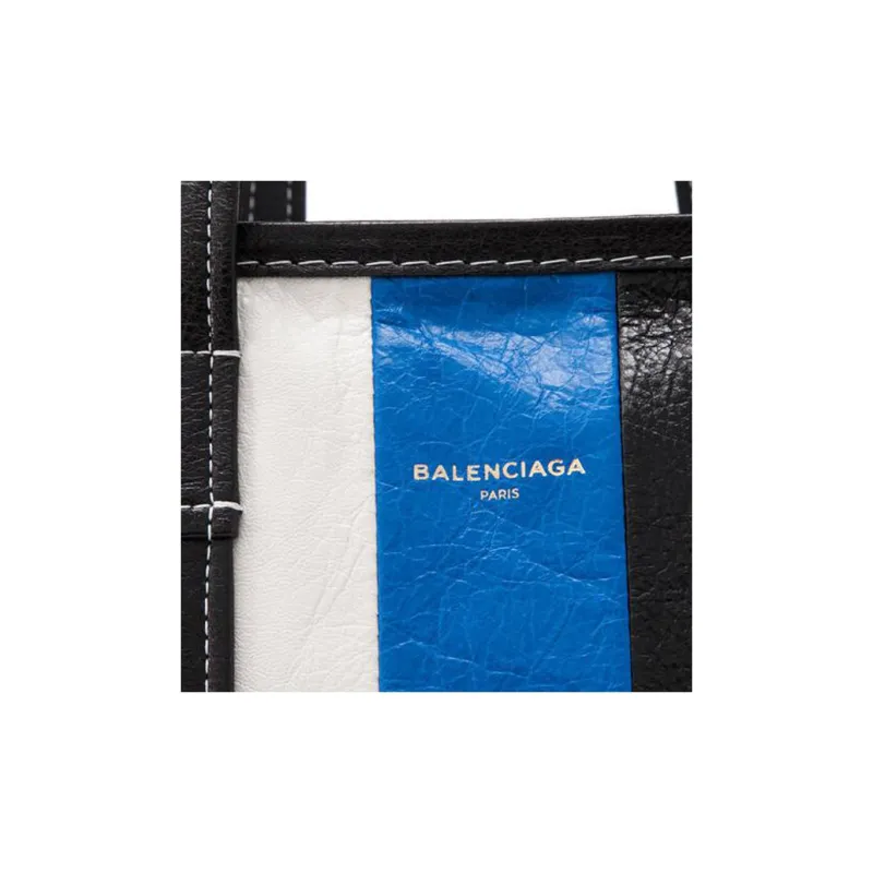 Balenciaga Sheepskin Tote Bag Shopping Bag Handbag Women's Blue & Black-5