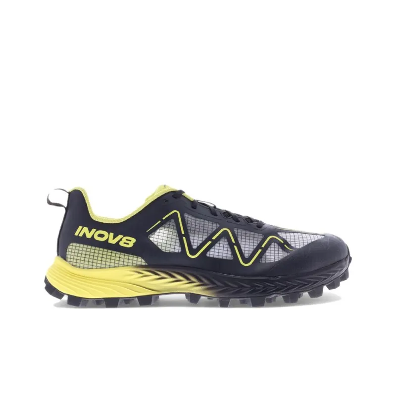 INOV-8 Cushioned Slip-Resistant Breathable Low-Top Running Shoes Men's Black Yellow-1
