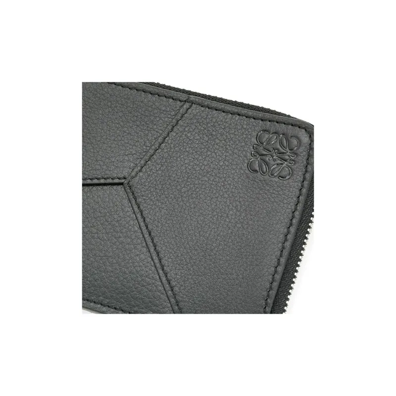 LOEWE Puzzle Cow Leather Card Holder Men's Black-3