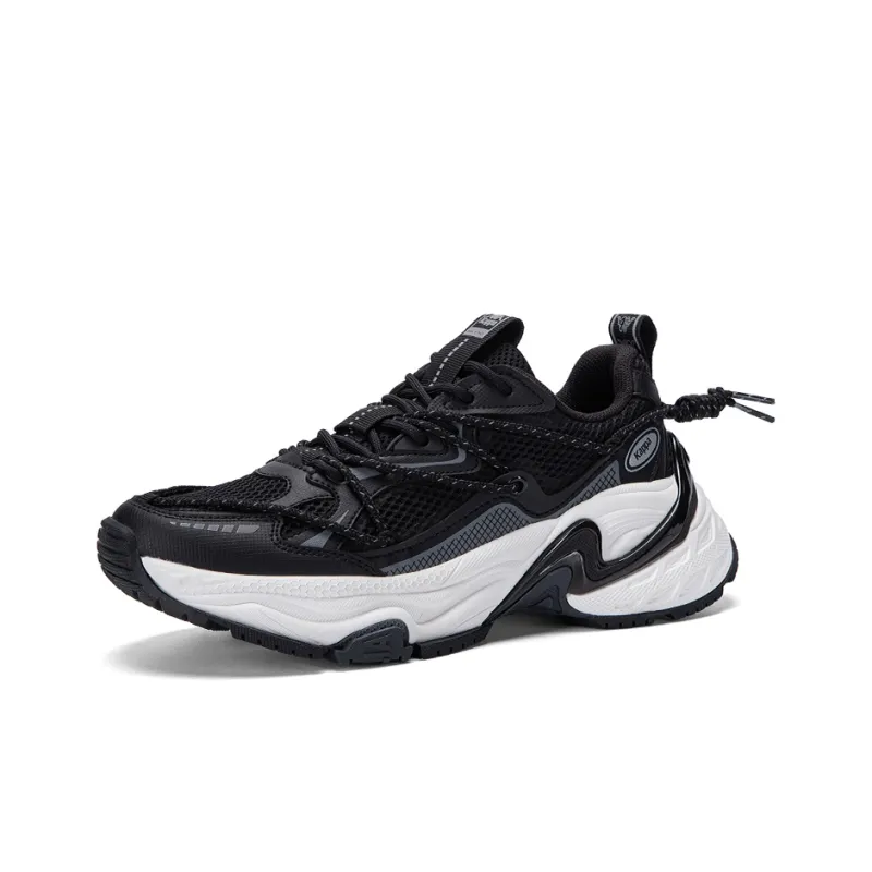 Kappa Anti-Slip Wear-Resistant Low-Top Chunky Sneakers Unisex Black-2