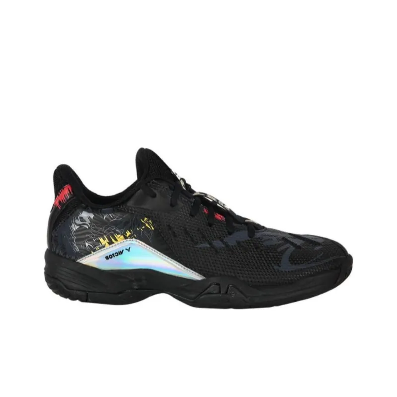 VICTOR Cushioned Slip Resistant Low Top Badminton Shoes Unisex Black-2
