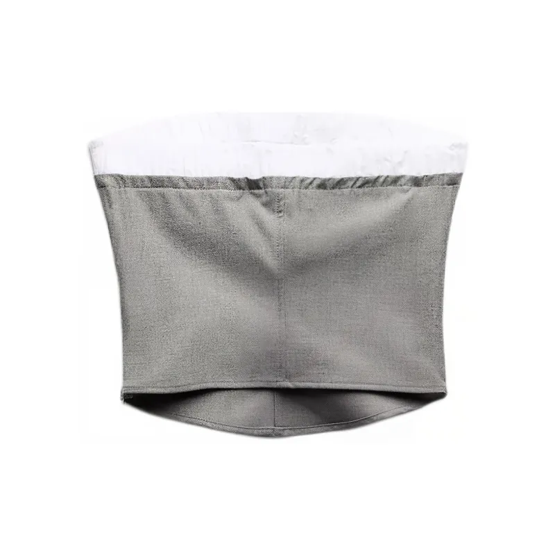 ZARA Strapless Top Women's Gray-1