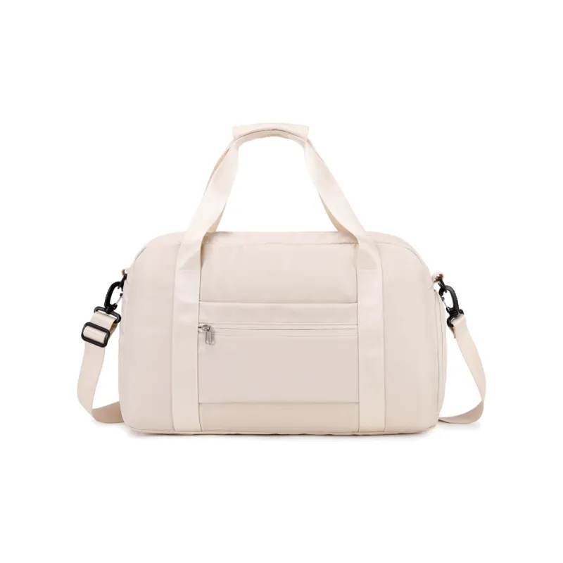 ZUOFEIFAN Nylon Fabric Travel Bags Gym Bags Large Size Women's Beige Black/Vintage Pink-3