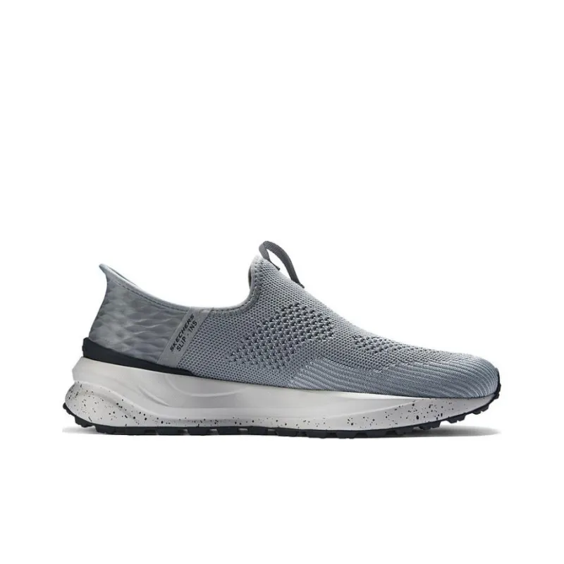 Skechers Slip Ins Slip Resistant And Breathable Low Top Casual Shoes Men's Gray-1