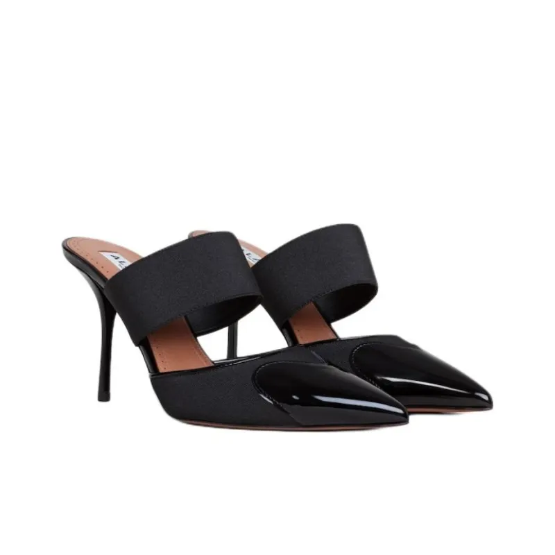 Alaia Heart Patch Heeled Mules Women's-3