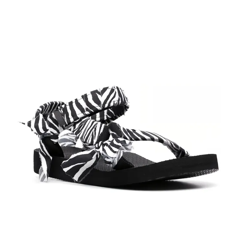 Arizona Love Trekky Zebra-print Gauze Sandals-2