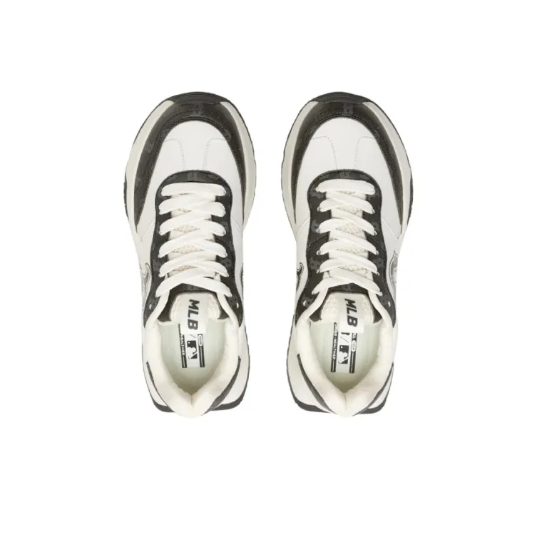 MLB Chunky Runner Anti-Slip Wear-Resistant Low-Top Casual Running Shoes Unisex Black White-3
