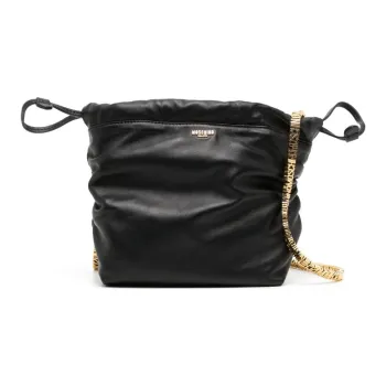 MOSCHINO Sheepskin Bucket Bags Shoulder Bag Crossbody Bag Mini Women's Black
