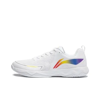 LiNing Slip Resistant Cushioning Wear Resistant Low Top Training Shoes Unisex White