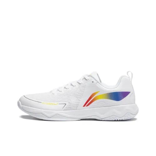 LiNing Slip Resistant Cushioning Wear Resistant Low Top Training Shoes Unisex White