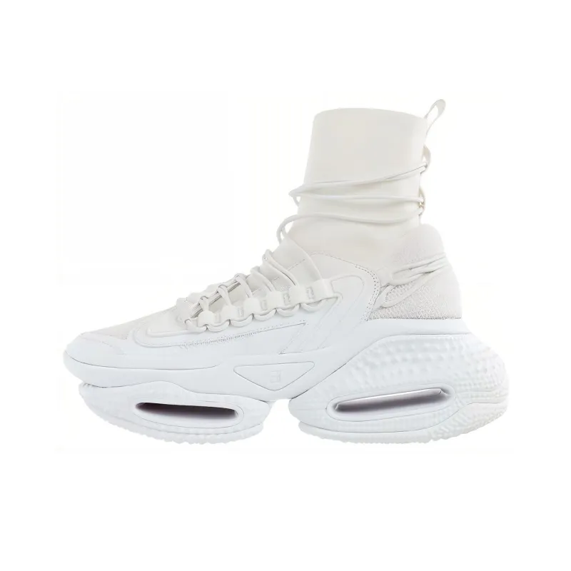 BALMAIN B-Bold Runner Cushioned Slip-Resistant High-Top Casual Shoes Men's White-0