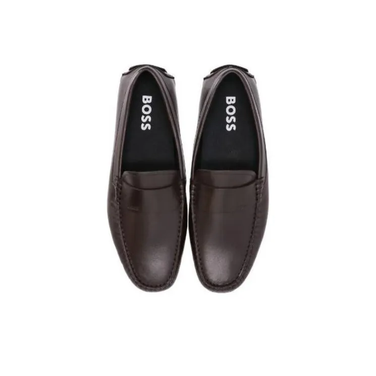 BOSS Noel Logo-debossed Leather Loafers-6