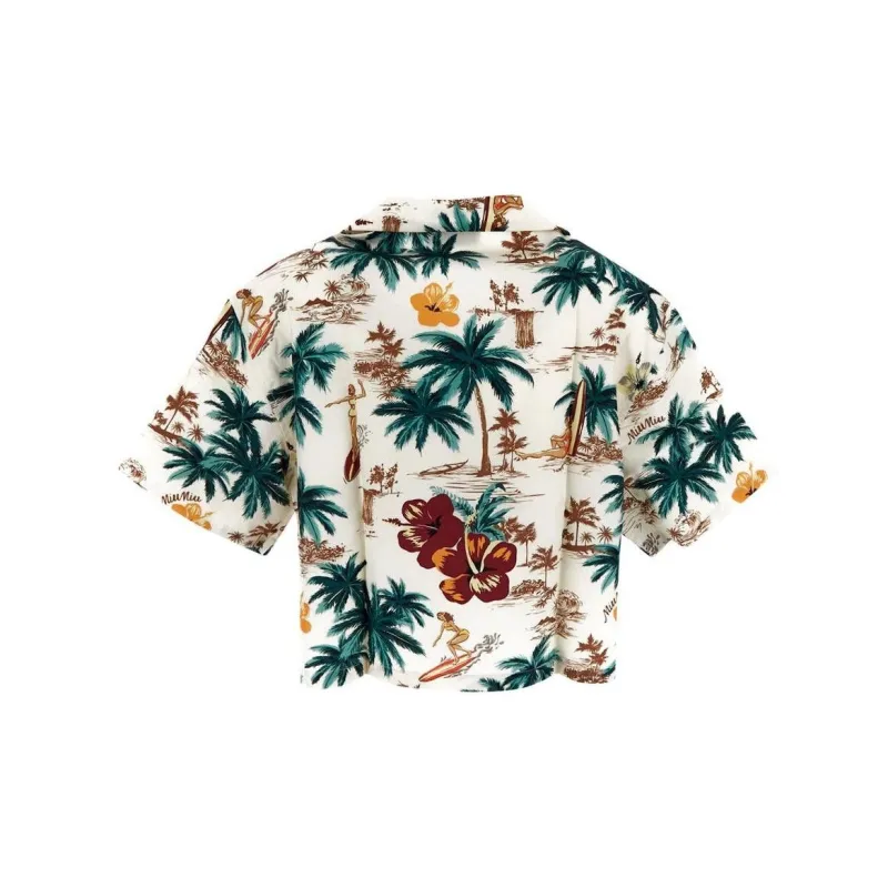MIU MIU Graphic Printed Short Sleeved Shirt-1