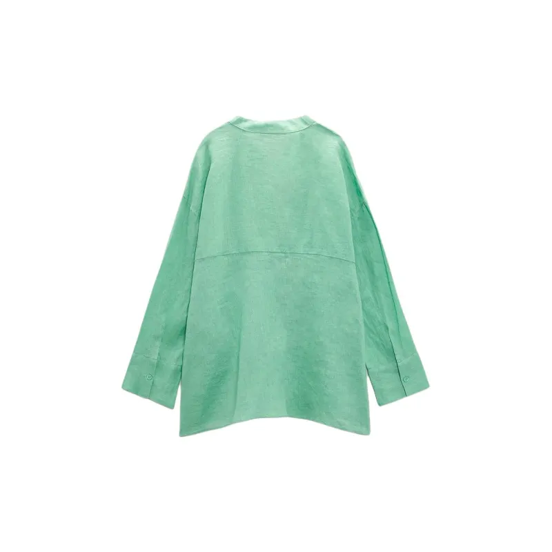 ZARA Shirt Women's Verdant Green-1