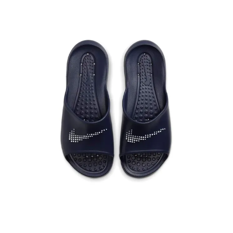 Nike Victori One Shower Slide Polka Dot Swoosh Midnight Navy-2