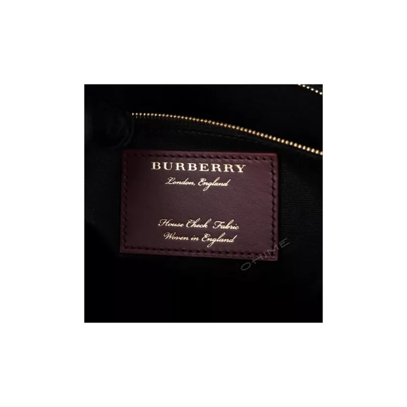 Burberry Canvas With Soft Leather Tote Bag Shopping Bag Handbag Canvas Bag Small Size Women's Mahogany Red-5