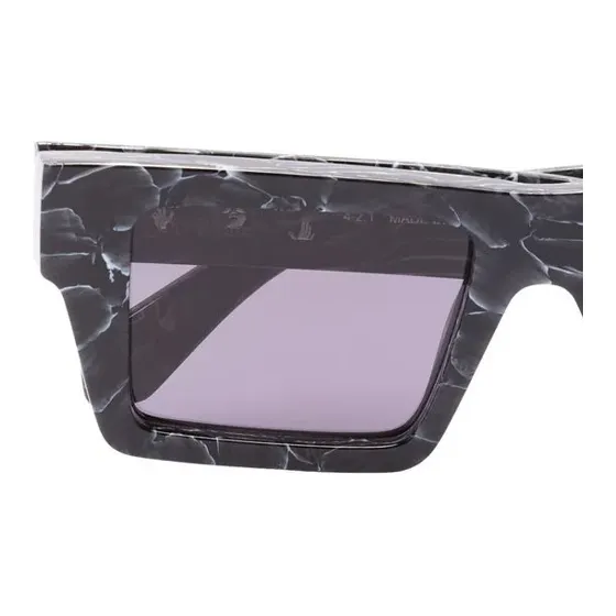 OFF-WHITE Acetate Acrylic Irregular Shape Sunglasses Men's Black-2