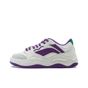 LiNing Future Flow Cushioning Support Wear Resistant Slip Resistant Low Top Skateboard Shoes Women's White Purple Green