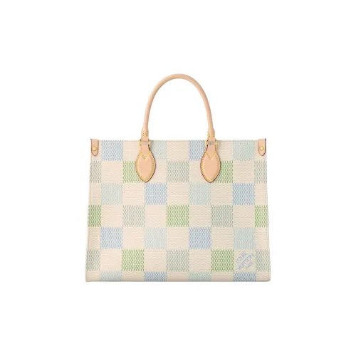 LOUIS VUITTON ONTHEGO Leather Jungle Bag Tote Bag Shopping Bag Handbag Regular Women's Light Brown & Beige