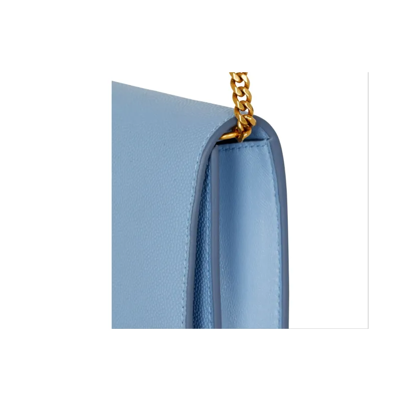 BALMAIN Grained Cow Leather Clutch Women's Blue-4