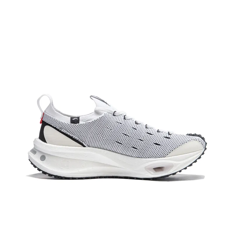 LiNing Cushioning Wear Resistant Low Top Running Shoes Unisex White Black-6