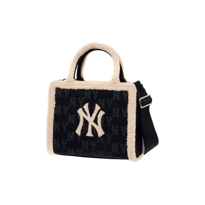 MLB Sherpa Polyester Tote Bag Shopping Bag Handbag Regular Unisex Black-1