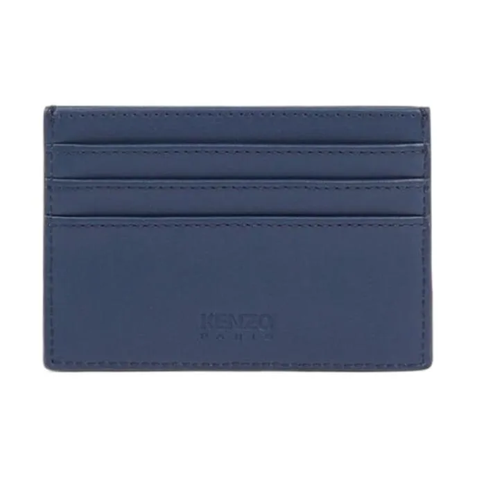 KENZO Cow Leather Card Holder Unisex Blue-1