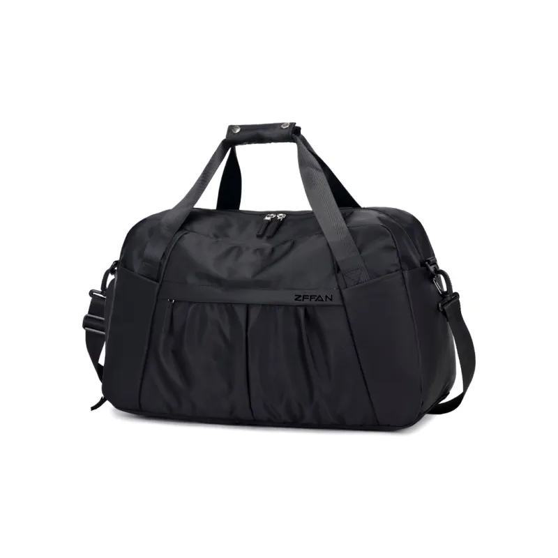 ZUOFEIFAN Nylon Fabric Travel Bags Gym Bags Large Size Women's Beige Black/Vintage Pink-8