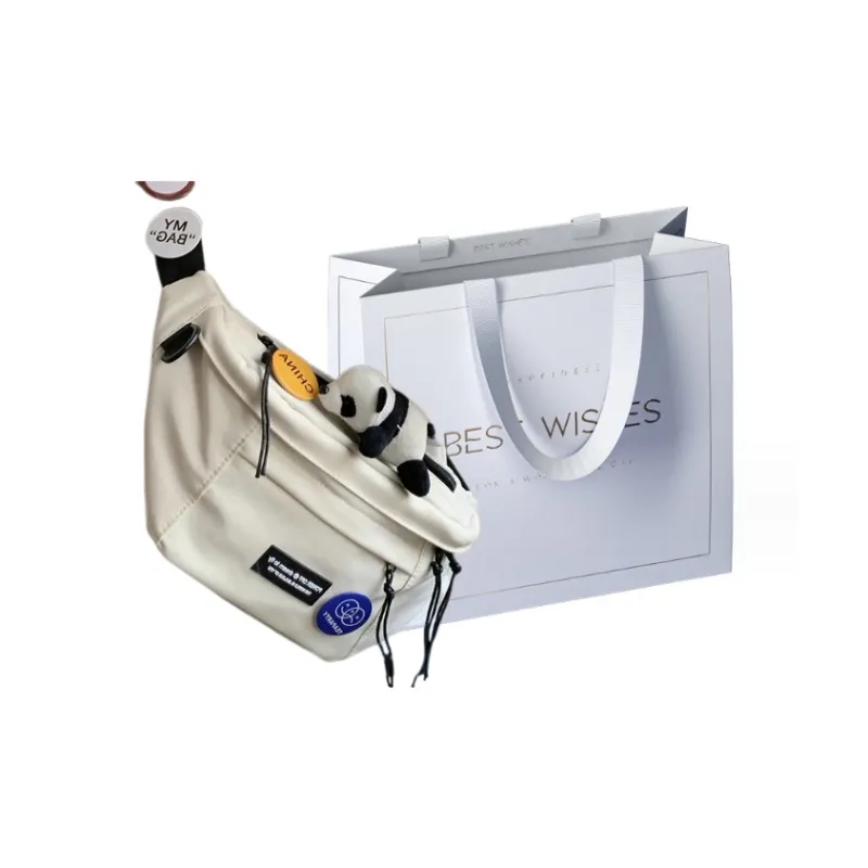 KAKAXI Polyester Crossbody Bags Fanny Pack Unisex Black/White-9