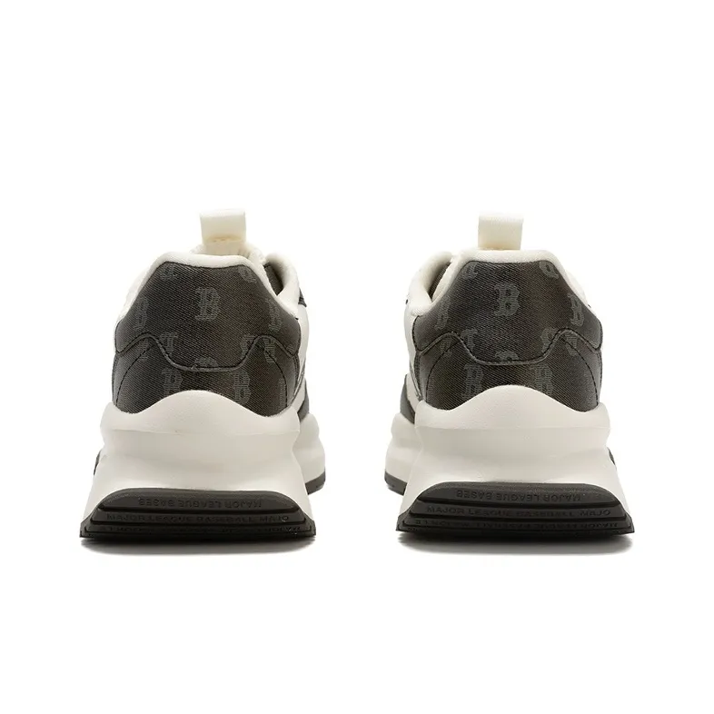 MLB Chunky Runner Anti-Slip Wear-Resistant Low-Top Casual Running Shoes Unisex Black White-4