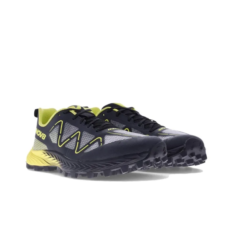 INOV-8 Cushioned Slip-Resistant Breathable Low-Top Running Shoes Men's Black Yellow-2