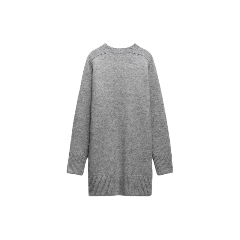 ZARA Long-Sleeved Dresses Women's Zebra Print Gray-1