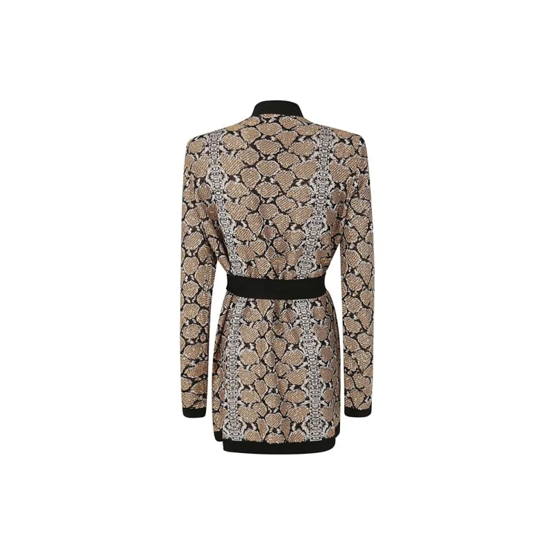 BALMAIN Python Print Belted Cardigan-1