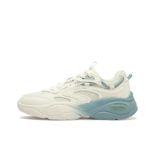 361° Surge 2 Cushioned Slip Resistant Low Top Chunky Sneakers Women's Beige Blue