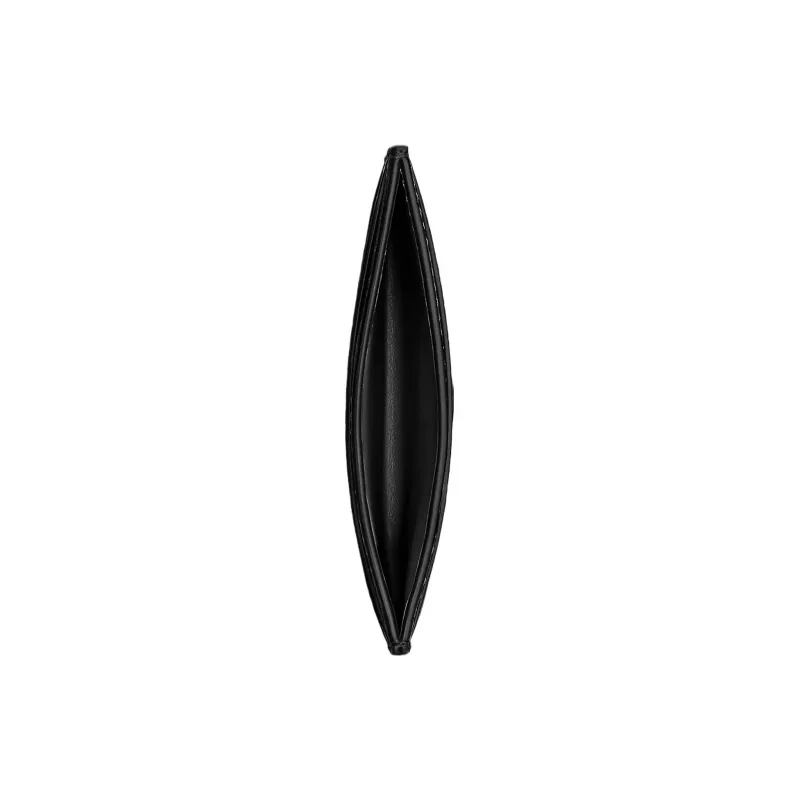 COACH Card Case Grained Leather Card Holder Women's Black-4