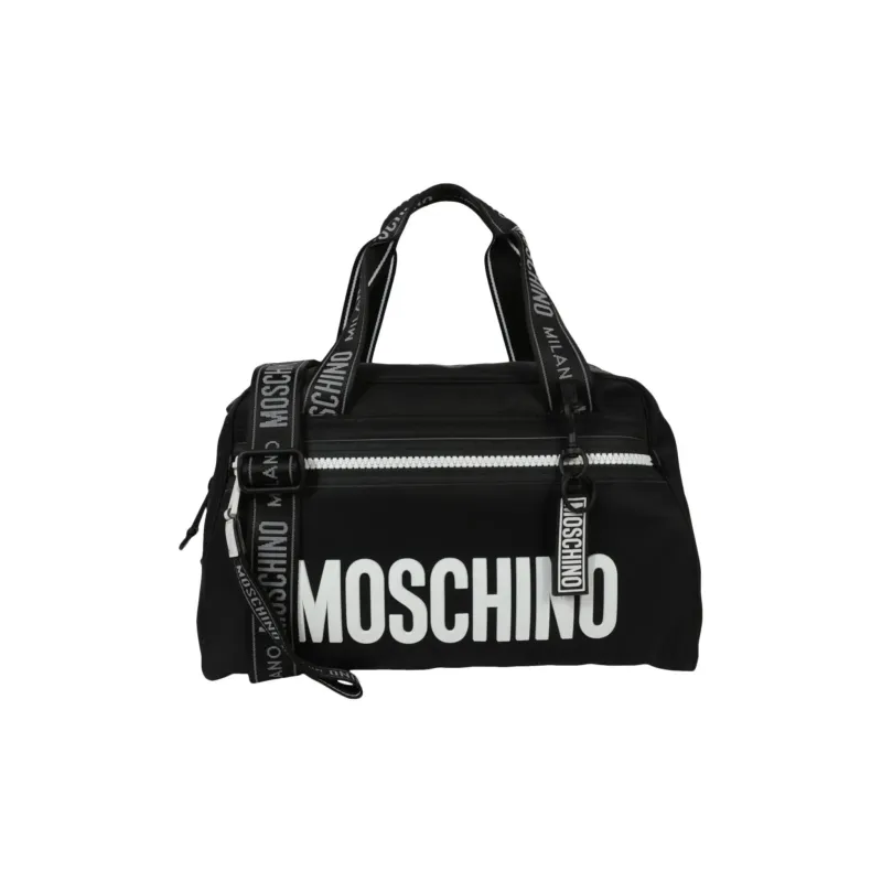 MOSCHINO Nylon Handbag Shoulder Bag Crossbody Bag Travel Bag Men's Black-0