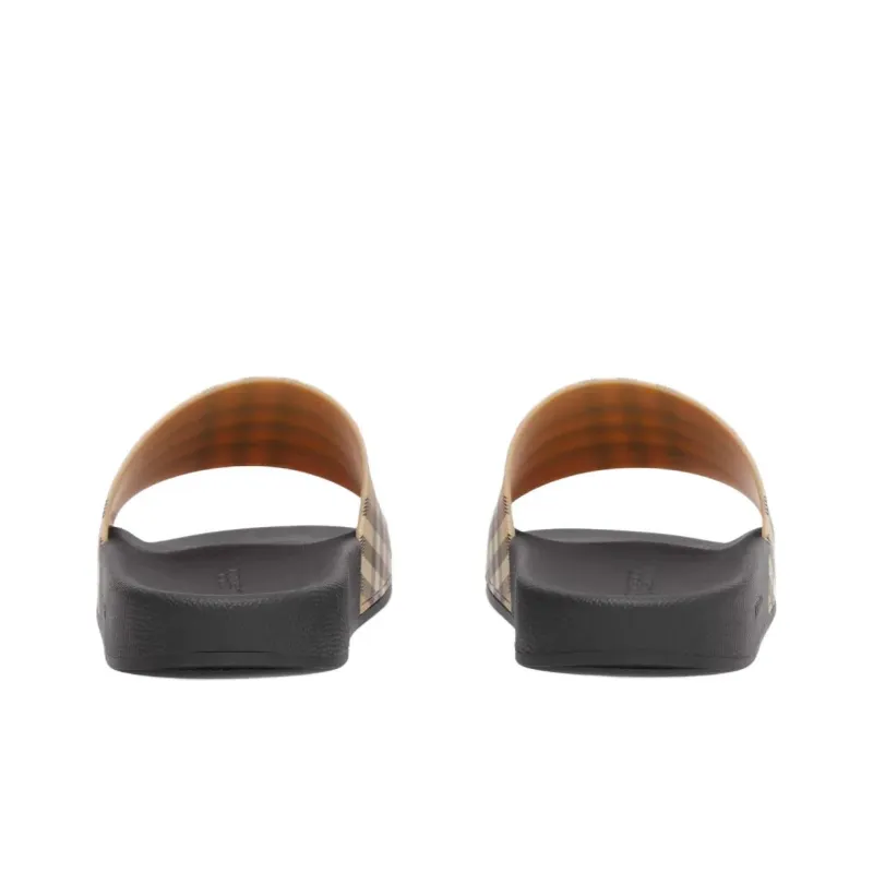 Burberry Check Print Slides Archive Beige Women's-4